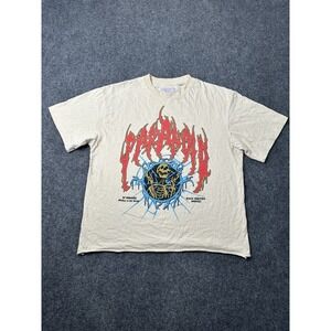 Mens Graphic PacSun Pierced Skull Cream Short Sleeve T Shirt, Size XL